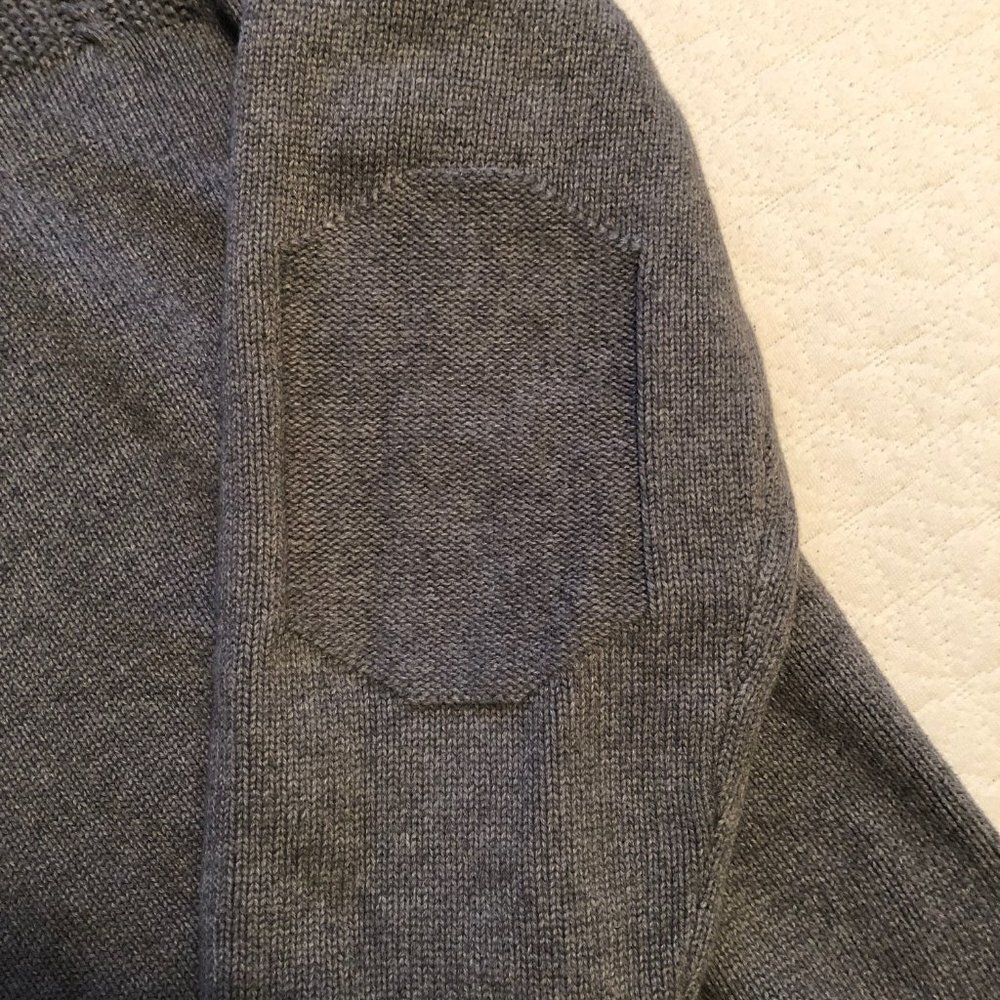 Ben Sherman 1/4 Zip pullover Sweater Men's XL, color grey, cable knit detail - Picture 6 of 8